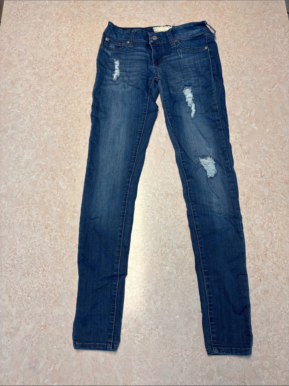 Altar'd State Dark Blue Distressed Skinny Jeans Size 25/1